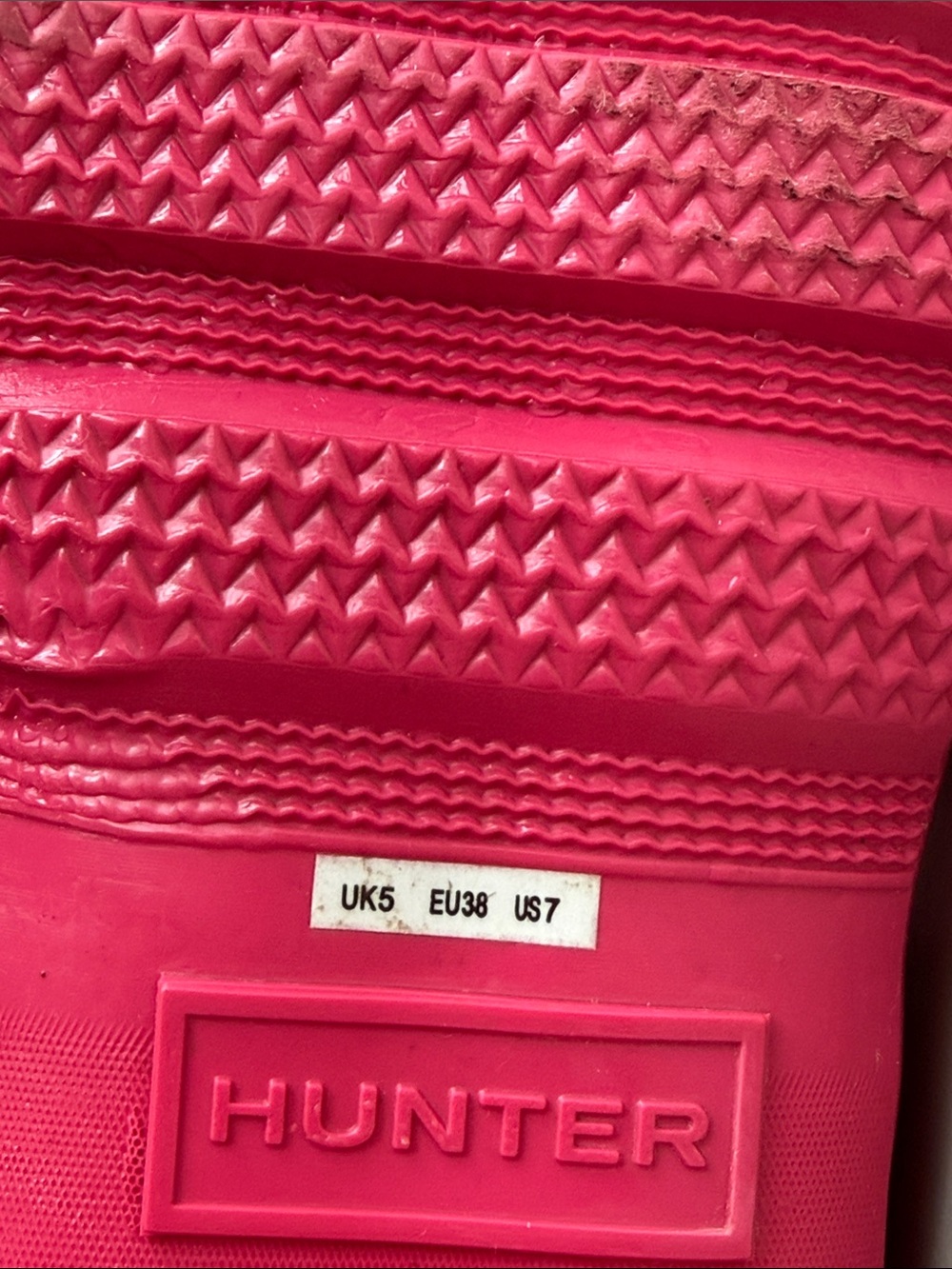 Hunter Tall Gloss Rain Boots in Hot Pink - Picture 13 of 17